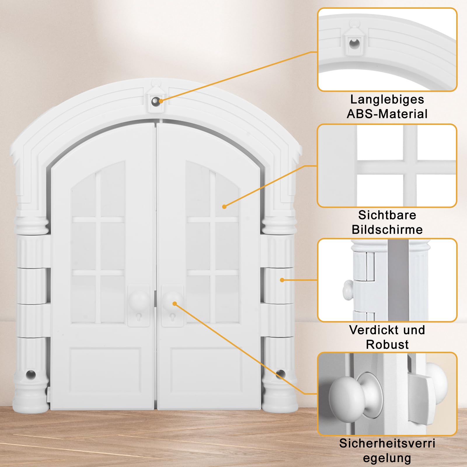 aleawol Groß Katzentür Innentür Katzentüren für Innentüren mit Doppeltürkonstruktion, Französische Innentür ohne Klappe für Katzen und Kleiner Hund Innen-Außen Tür und Wand