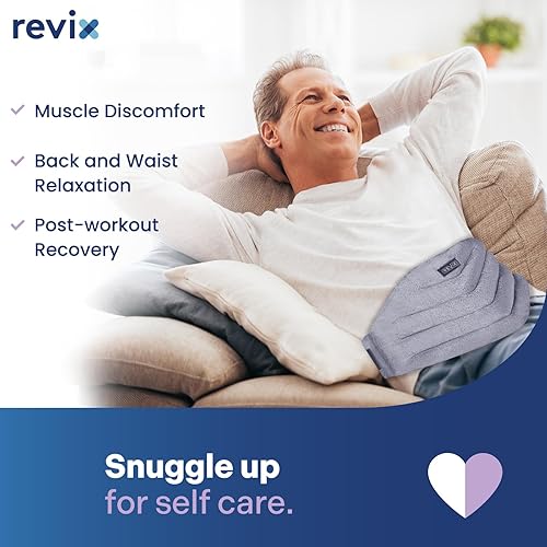 Miniatura 6 de REVIX Almohadilla térmica para microondas para aliviar el dolor de espalda y calambres, gran envoltura térmica para microondas con correa de calor