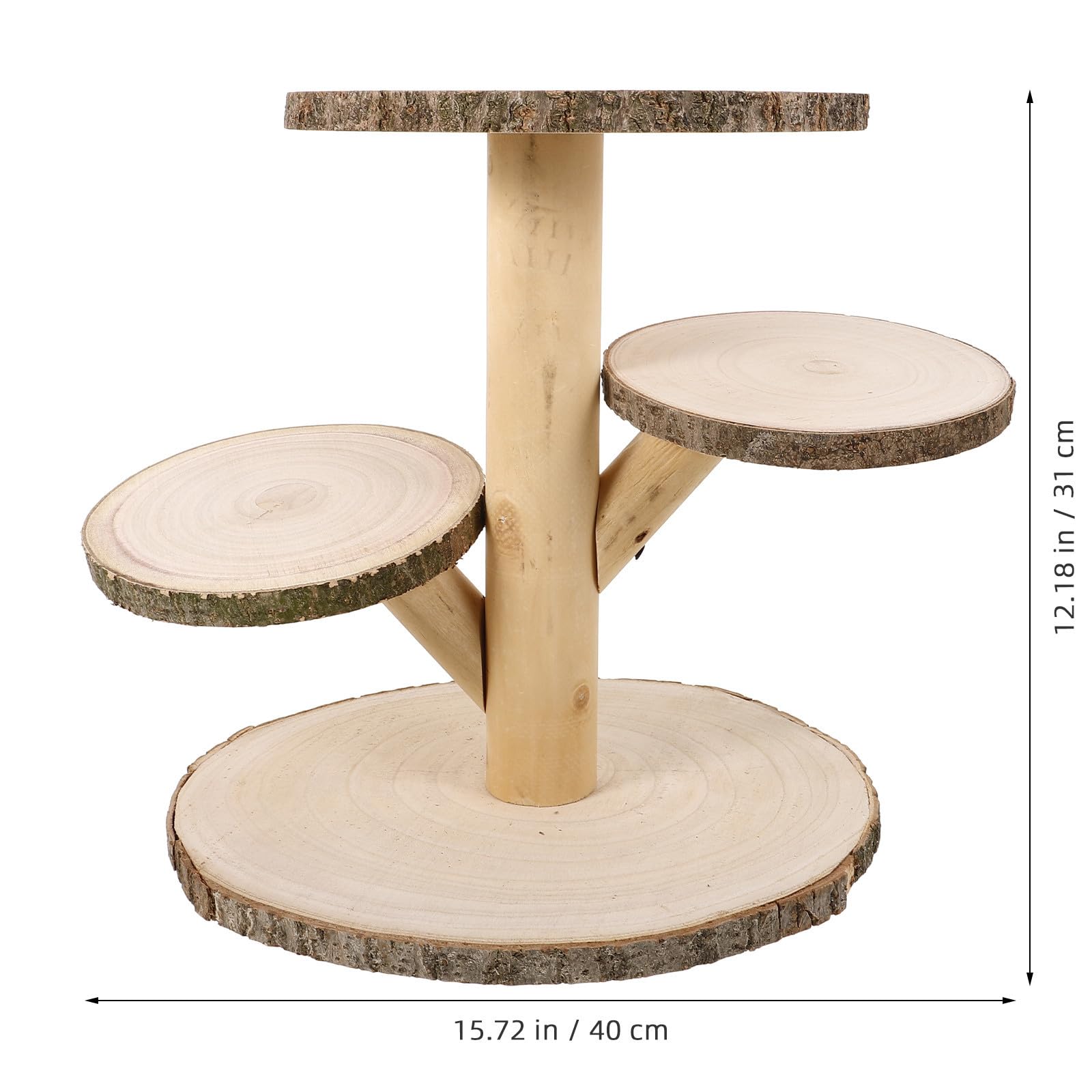 ibasenice Supporto Rustico per Cupcake in Legno a 4 Livelli, Espositore Rotondo per Dolci in Tema Country, per Matrimoni e Feste Design Pratico e Accogliente