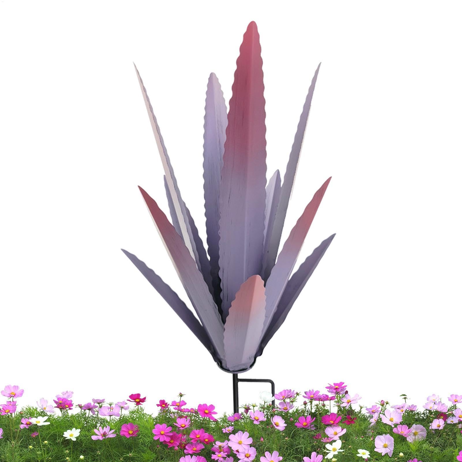 Reflimand Tequila Rustic Metal Agave Plant Sculpture, Garden Yard Art Decoration Sculpture Stakes, Metal Agave Plant Lawn Ornaments Statue, Figurines for Outdoor Patio Garden Home Decor