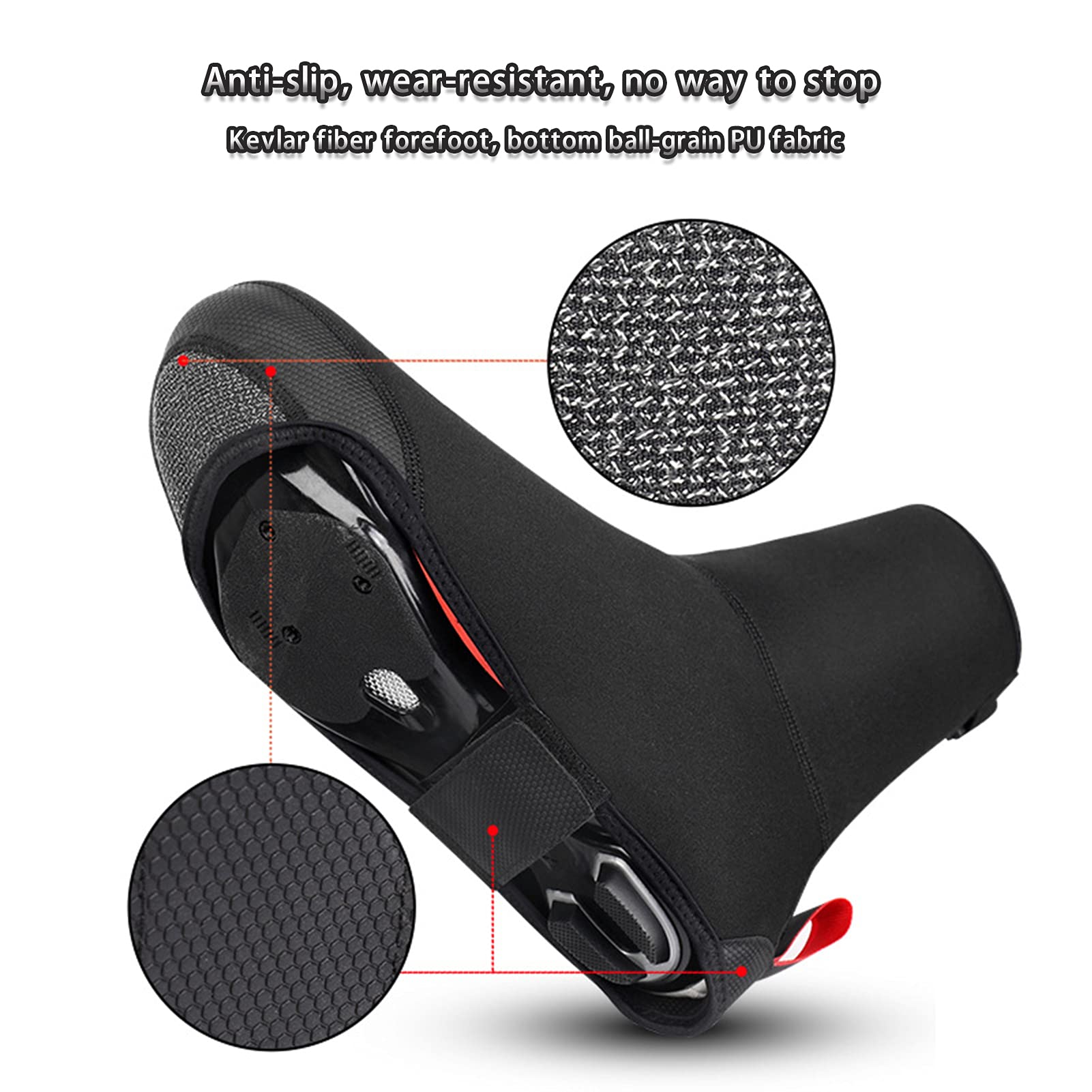 Cubrezapatillas de Ciclismo Impermeable Resistente al Viento Forro Polar MTB Carretera CáLido Calzado de Bicicleta Fundas Bicicleta Protector TéRmico de Invierno Cubrezapatillas
