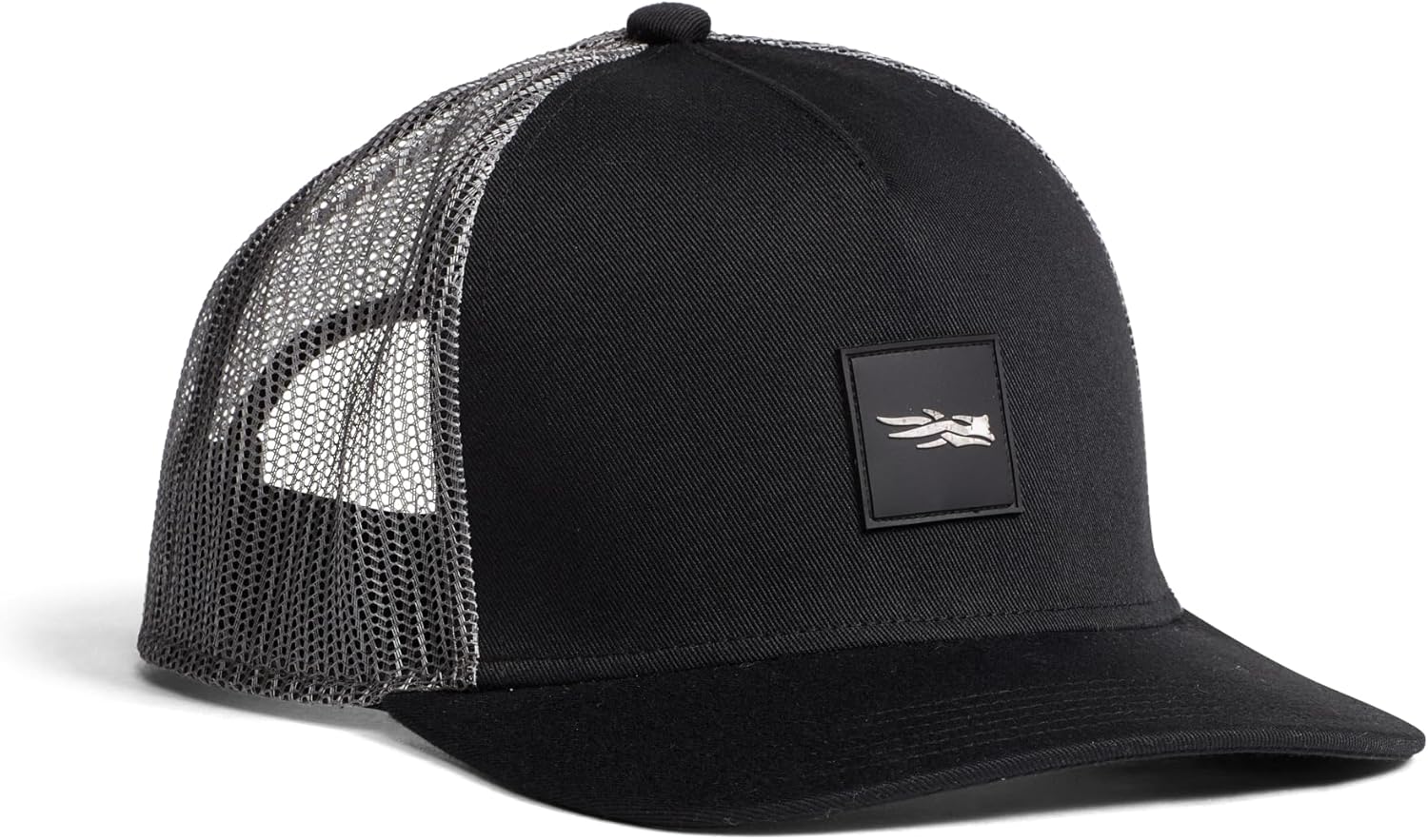 Rubber Patch Hi Pro Trucker Hat – Classic Cotton-Twill Crown & Breathable Mesh Snapback Cap, One Size Fits Most, Black