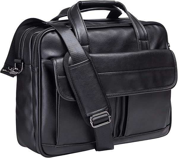 seyfocnia Mens Business Travel Briefcase Leather Handmade Messenger Bags Laptop Bag