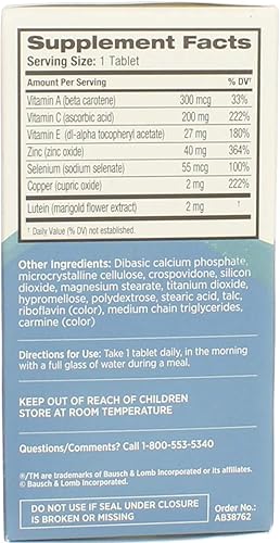 Miniatura 3 de ocuvite Nutrición para ojos, pestañas por Bausch y Lomb 120'S (3unidades)