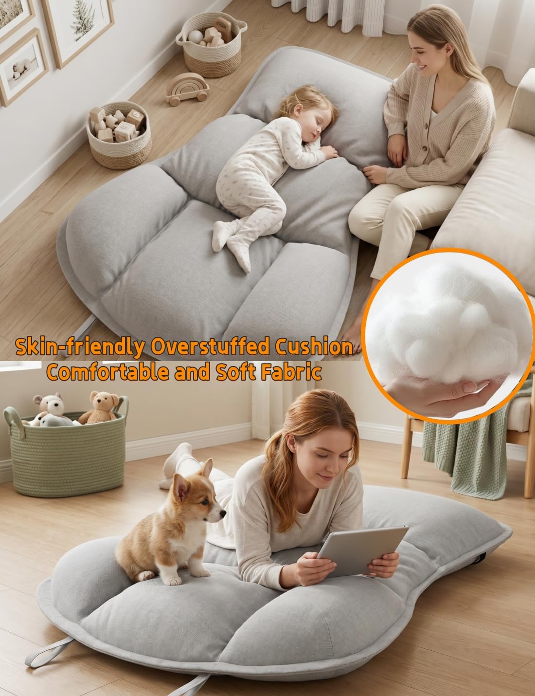 Mecedora con Extensible Reposapiés & Cojín Extraíble, Sillón Mecedora Relax Ergonómico, Carga 200KG Extragrande, Rocking Chair Ratán Resistente Intemperie para Interior y Exterior, Jardín, Salón