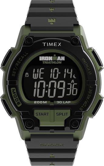 Timex Mens Ironman Shock Endure 42mm Watch - Black Strap Digital Dial Black Case