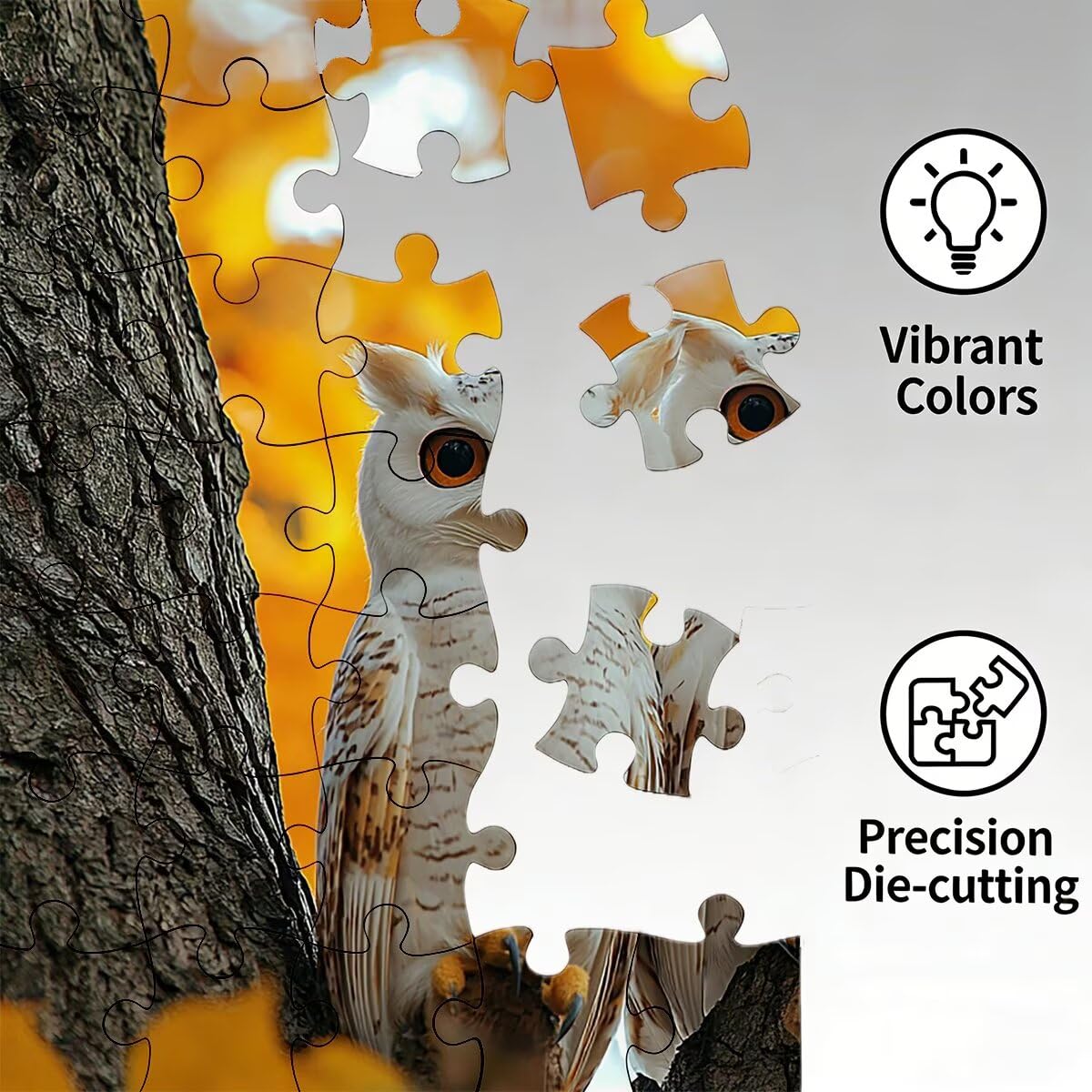 Puzzle 2000 elementów na jesień, puzzle sowa dla dorosłych, klasyczne puzzle gry edukacyjne do aktywności rodzinnej, najwyższej jakości drewniane puzzle z pudełkiem na prezent dla mężczyzn i kobiet