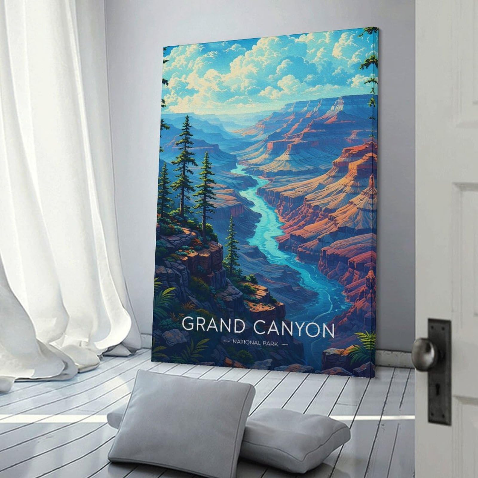 Junmoney Canvas Wall Picture Grand Canyon National Park(3), 24x36inch(60x90cm), for Bedroom Decor, Cosy Corners Or Studios, A Warm Accent for Relaxed Interiors