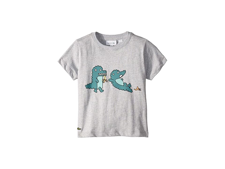 

Lacoste Kids Fun Croc Tee Shirt (Toddler/Little Kids/Big Kids) (Silver Grey Chine) Boy's T Shirt, Gray