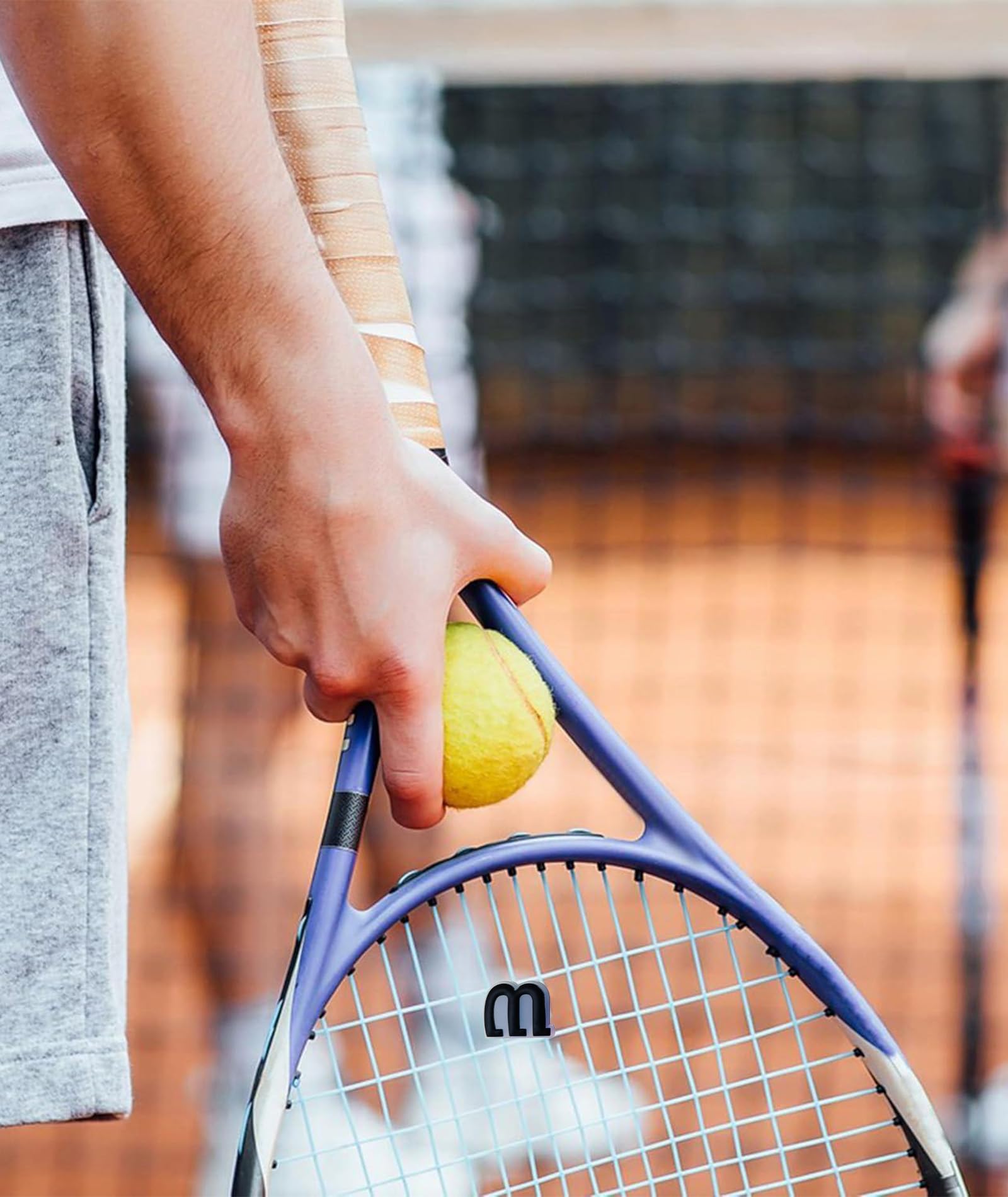 7 Pcs Tennis Dampener, Tennis Racket Dampener, Dampener for Tennis Racket, m-Shaped Design, Reduce Arm Fatigue, Compatible with Most Tennis Rackets 4