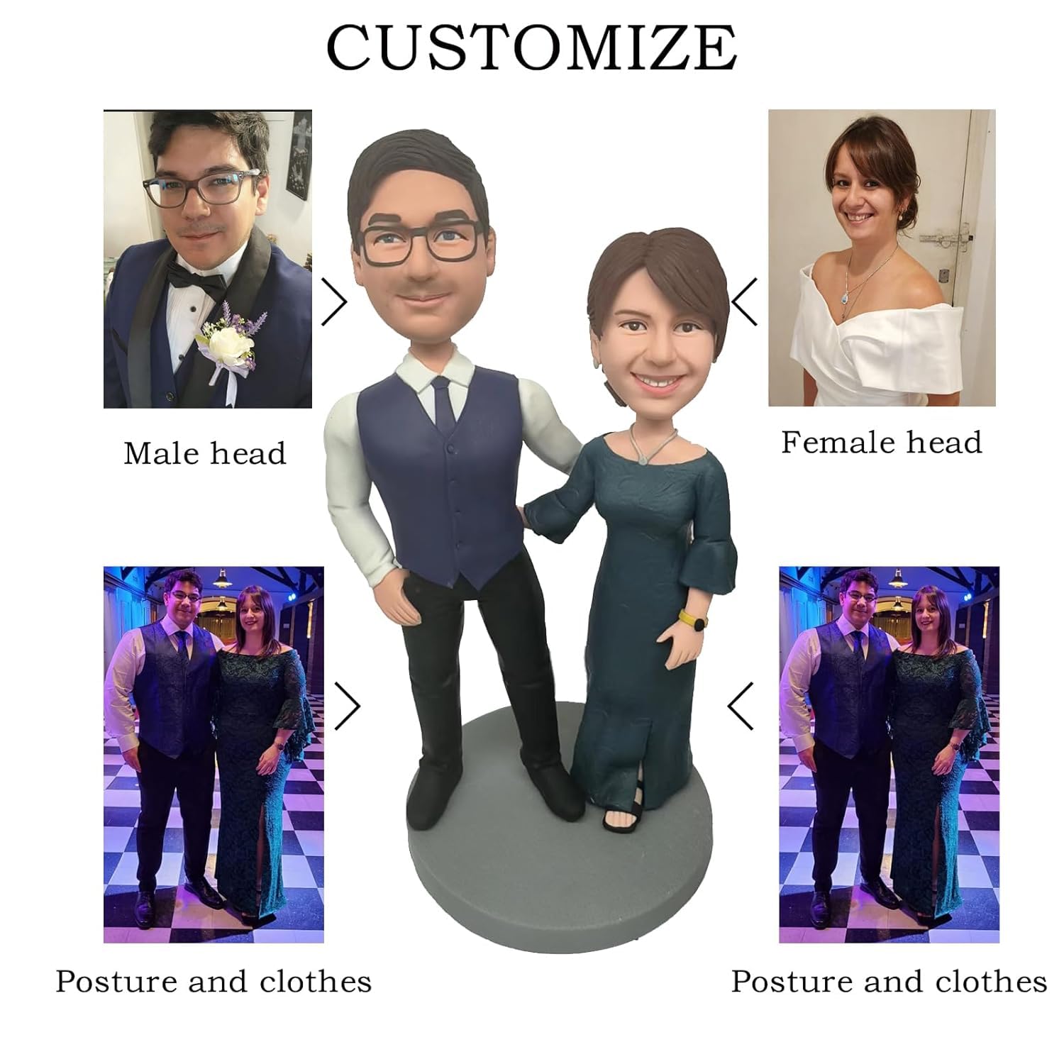 Bobblehead personalizado El niño con una sudadera con capucha, un regalo de cumpleaños, cabeza Bobblehead personalizada, figura de acción basada en tu foto, cabezas de bobbleheads únicas hechas a mano