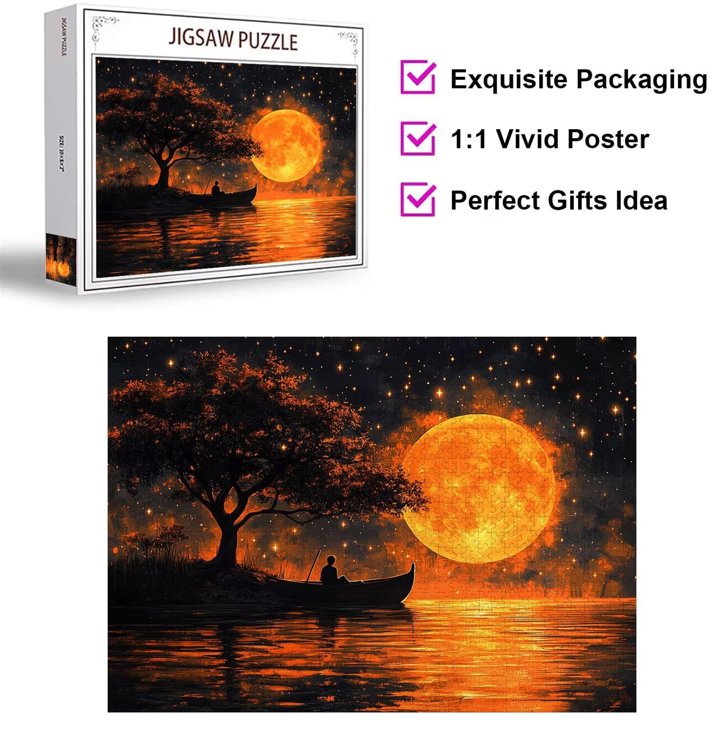 1500 sztuk puzzli dla dorosłych, gry rodzinne, krajobraz księżyc, n-336