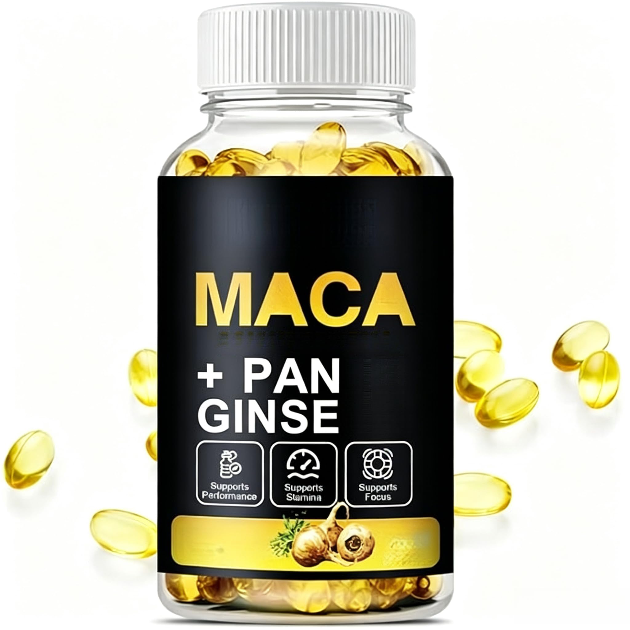 Complejo de raíz de maca en cápsulas, adaptógeno herbal sin OGM 6