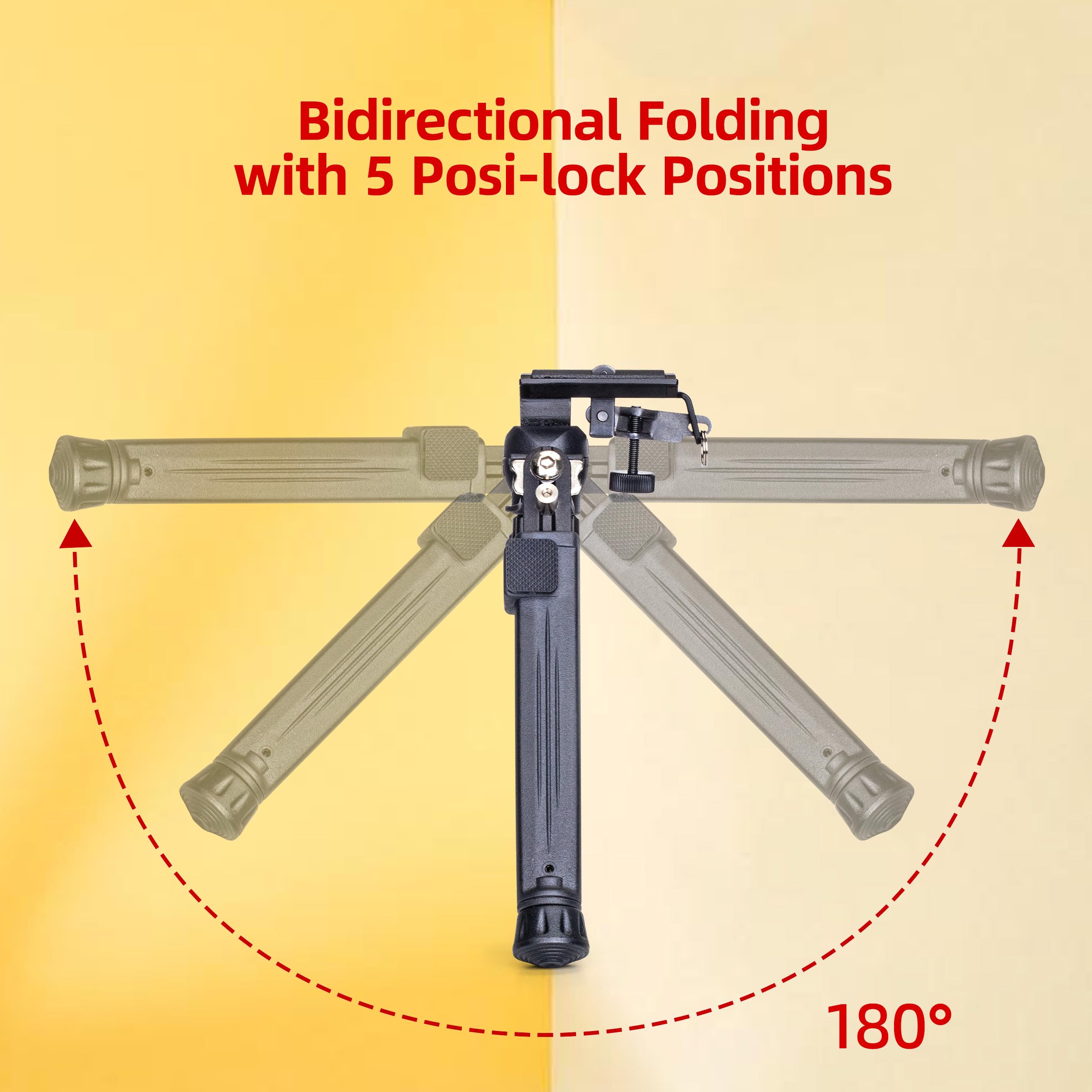 Elkeer - Bípode pivotante inclinable con 3 adaptadores, bípode de cámara ajustable con adaptador de tornillo de 1/4 pulgadas para actividades al aire libre