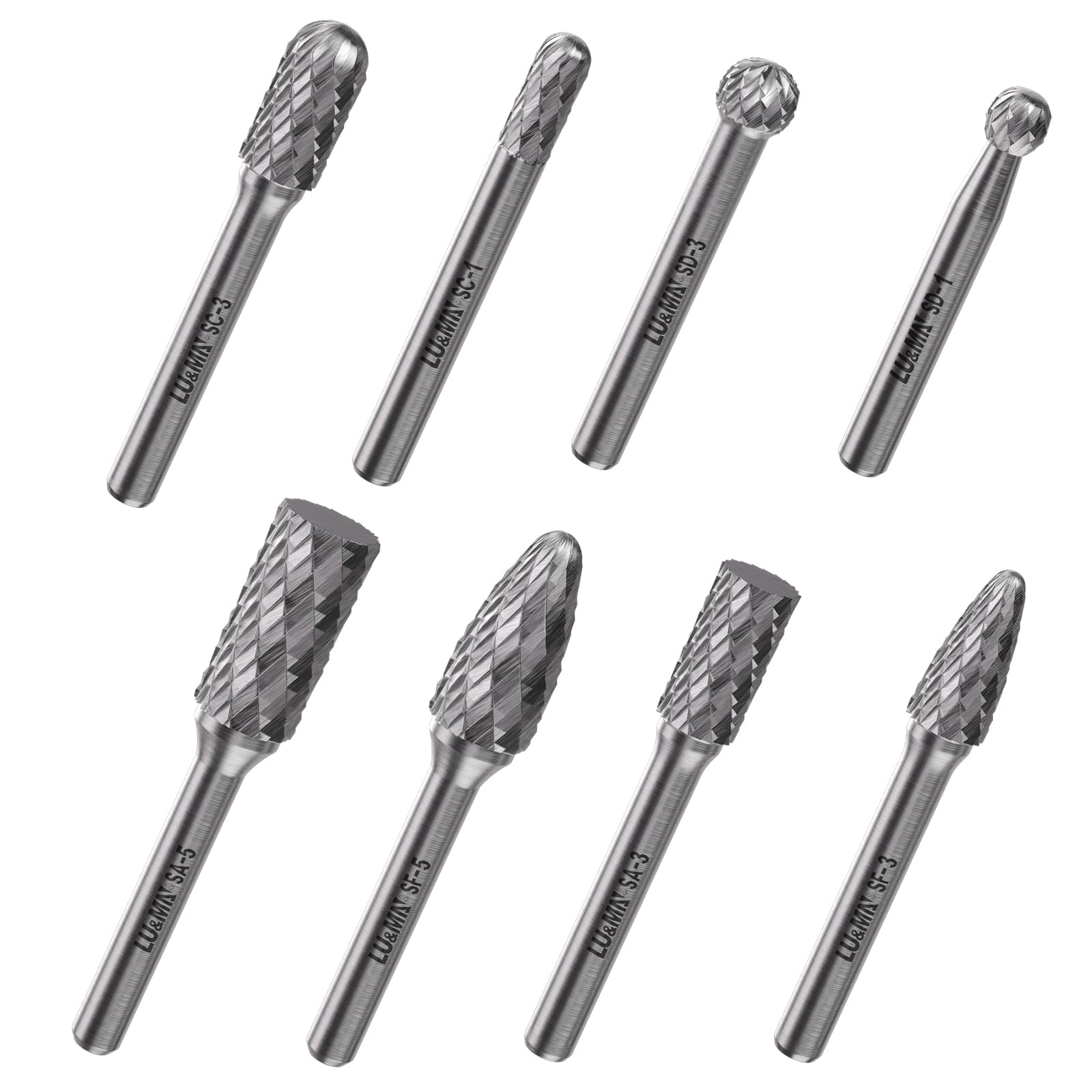 LU&MN Tungsten Carbide Burr Set, 1/4" Shank, 10 Pcs — Amazon image 21