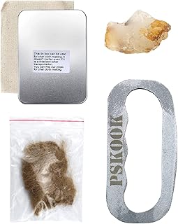 PSKOOK Flint and Steel Single High Carbon Steel Fire Striker English Flint Stone Emergency Jute Tinder Bushcraft