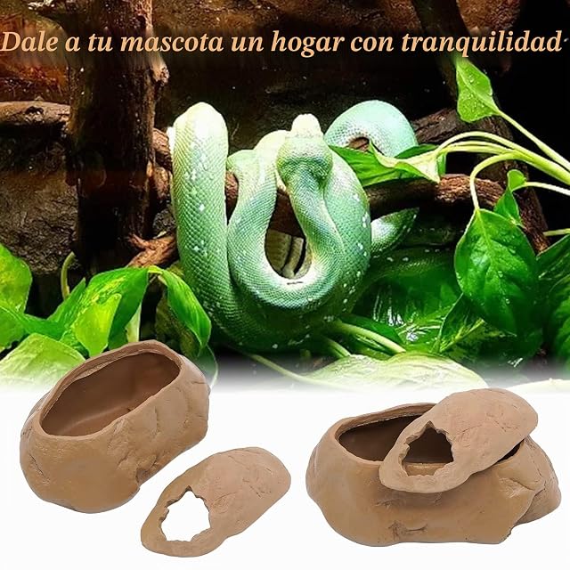 Foto 3 de 8 de Svauoumu Cueva de Serpiente Cueva de Tortuga Reptil Escondite Adecuado para Geckos Tortugas Serpientes…