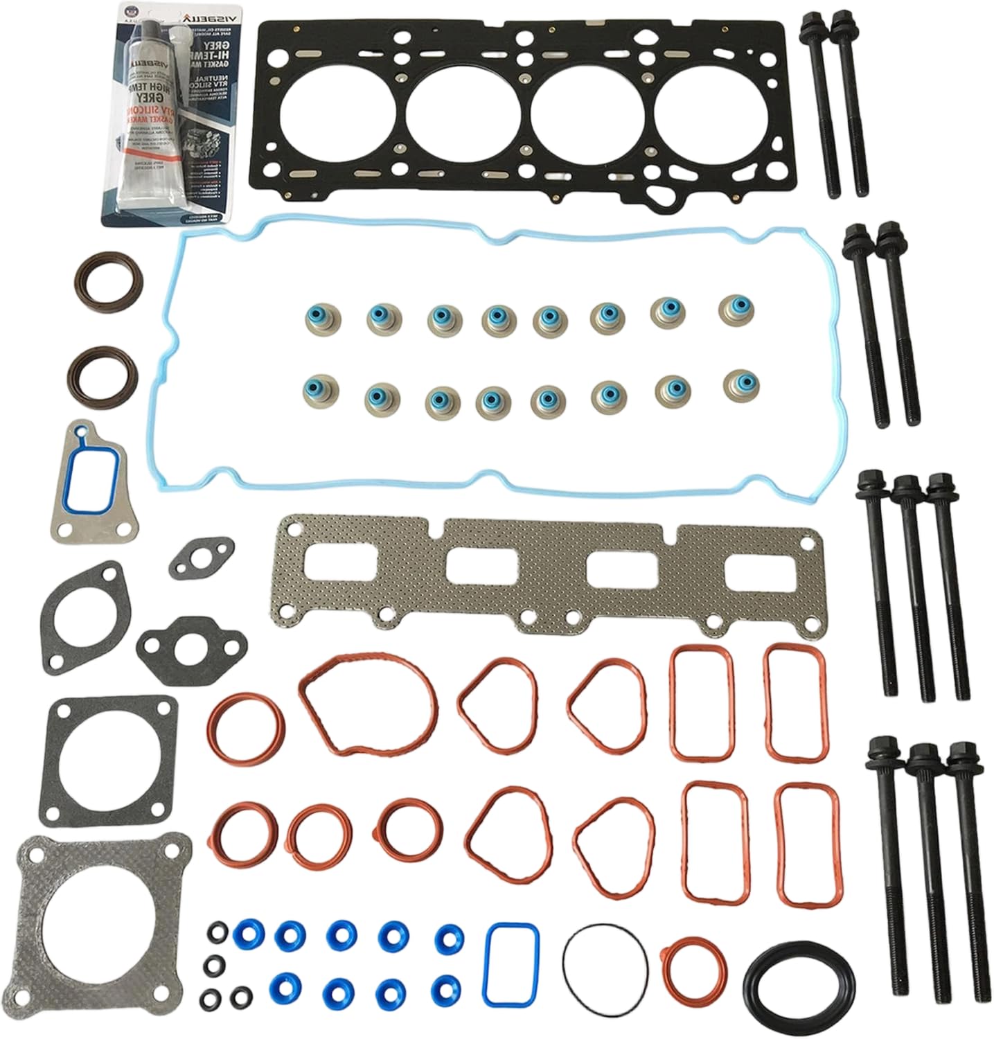 Partsflow Head Gasket Set W/ 10 Head Bolts for Chrysler,Jeep,Wrangler