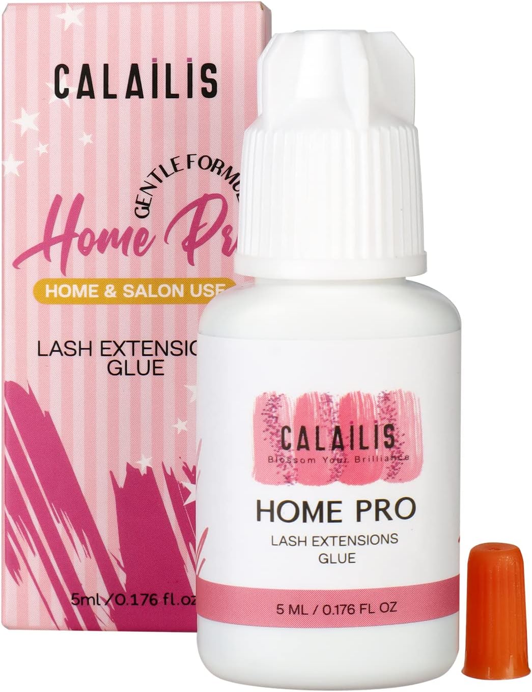 CALAILIS DIY Eyelash Extension Glue, Individual Lash Glue, Home PRO Black Lash Adhesive, Low Irritation Professional Glue for Cluster Lashes Self Use