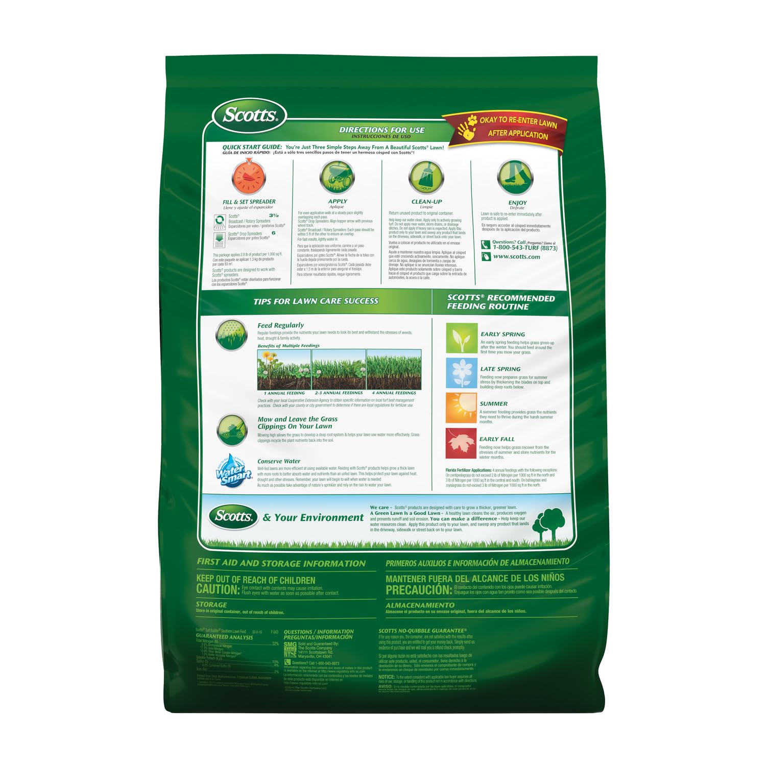 Scotts Turf Builder Southern Lawn Food - Grass Fertilizer for Lawns with Southern Grasses, 5,000 sq. ft., 14.06 lb.