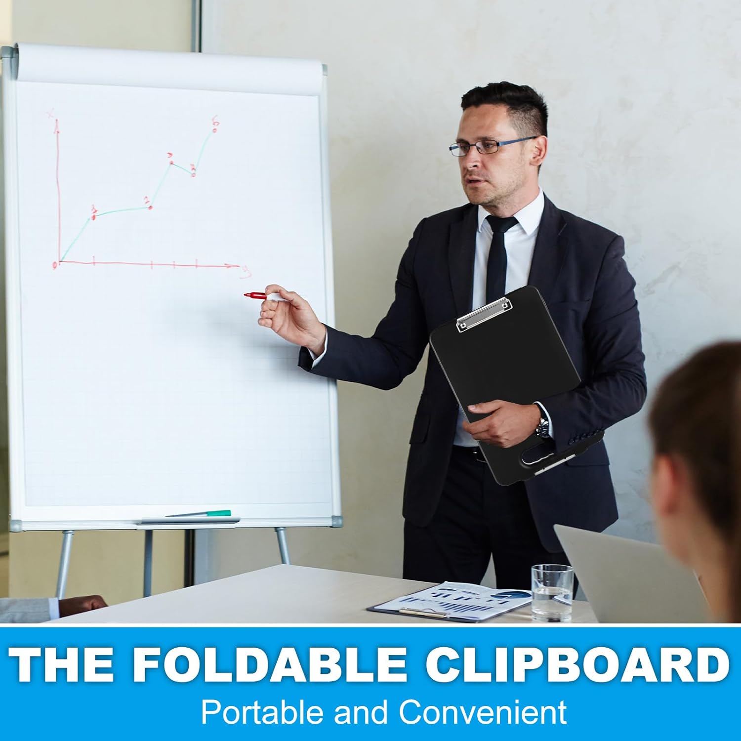 4Pcs Clipboard with Storage 8.5 x 11, Large Nursing Clipboard, Plastic Black Clipboards, Slim Low Profile Clip for Student Teacher Nurse Office Work, Black