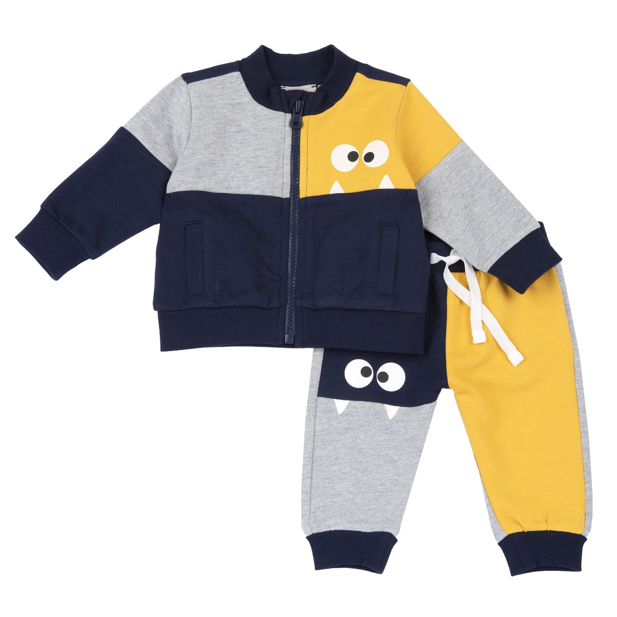 Chicco, Completo tuta due pezzi: felpa con zip e pantaloni, Niños, Ocre, 6M, Diseñado en Italia