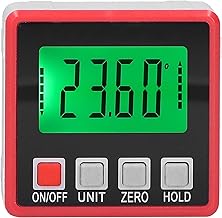 Medidor de ângulo de nível inclinômetro Medição de 360 graus com LCD de base magnética e luz de fundo 0,1° Precisão para instalação de marcenaria Faixa de medição de 4x90°