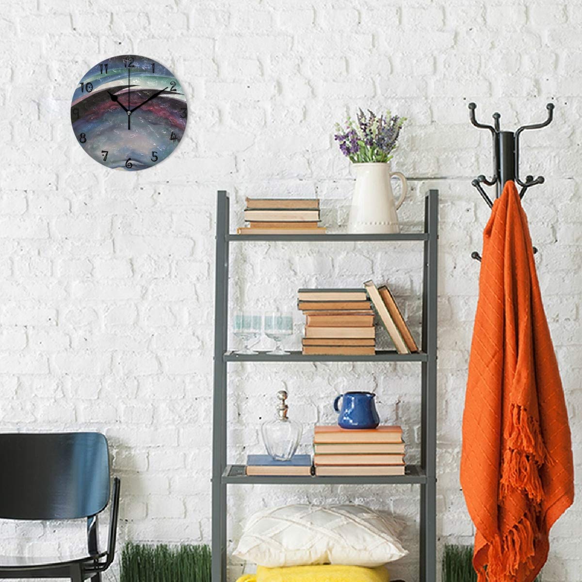 LDIYEU Astratto di Arte Etnica Orologio da Parete Silenzioso Decorazione Non Ticchettio Orologios per Cucina Camera da Letto Home Office Scuola Decor(9.5In 11.9In