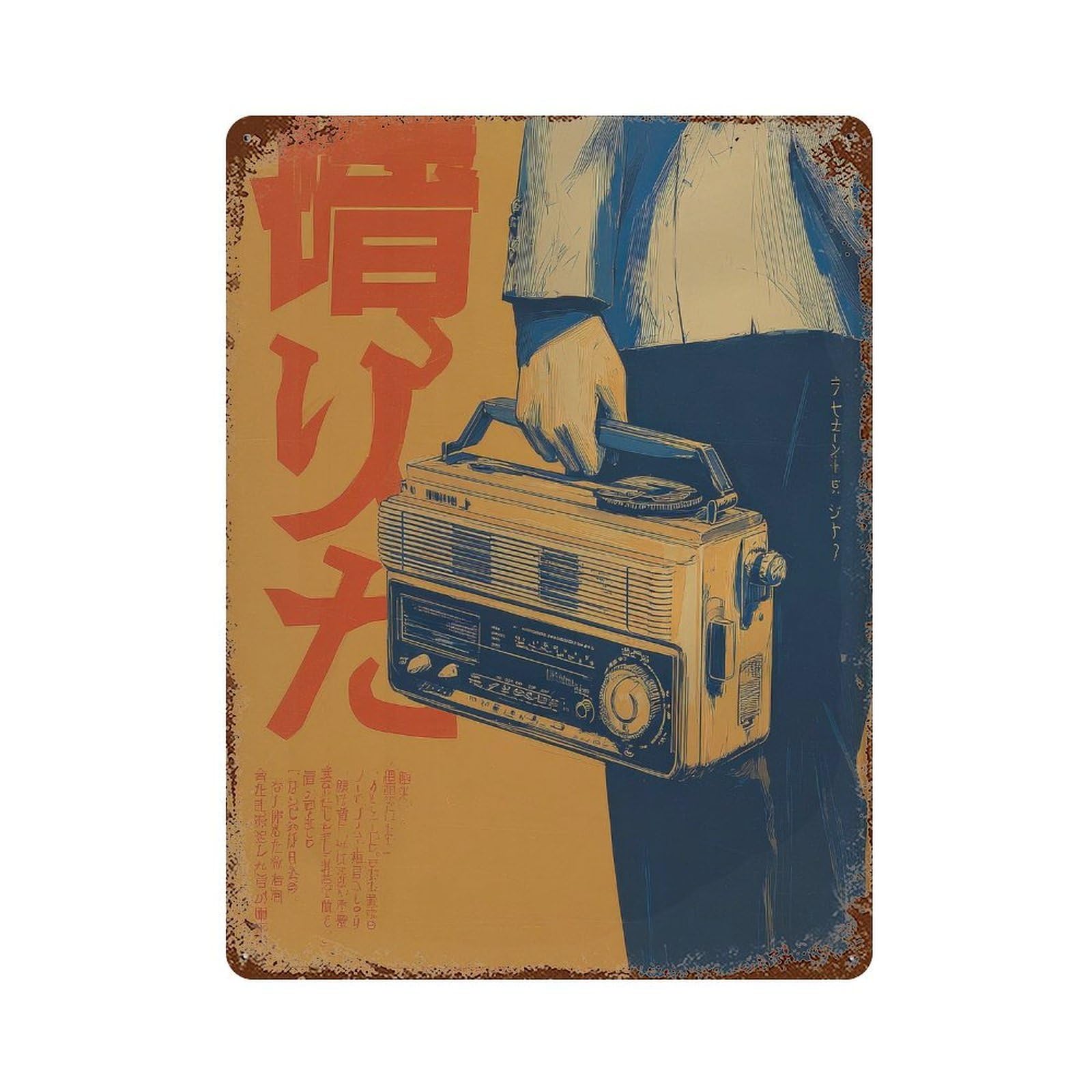 xiaoxiaoshen Retro Radio. Japanese Pop Wall Decor Art Metal Tin Poster Modern Home Decor Art Home Bar Shop Decorations Vintage Sign 40x30cm