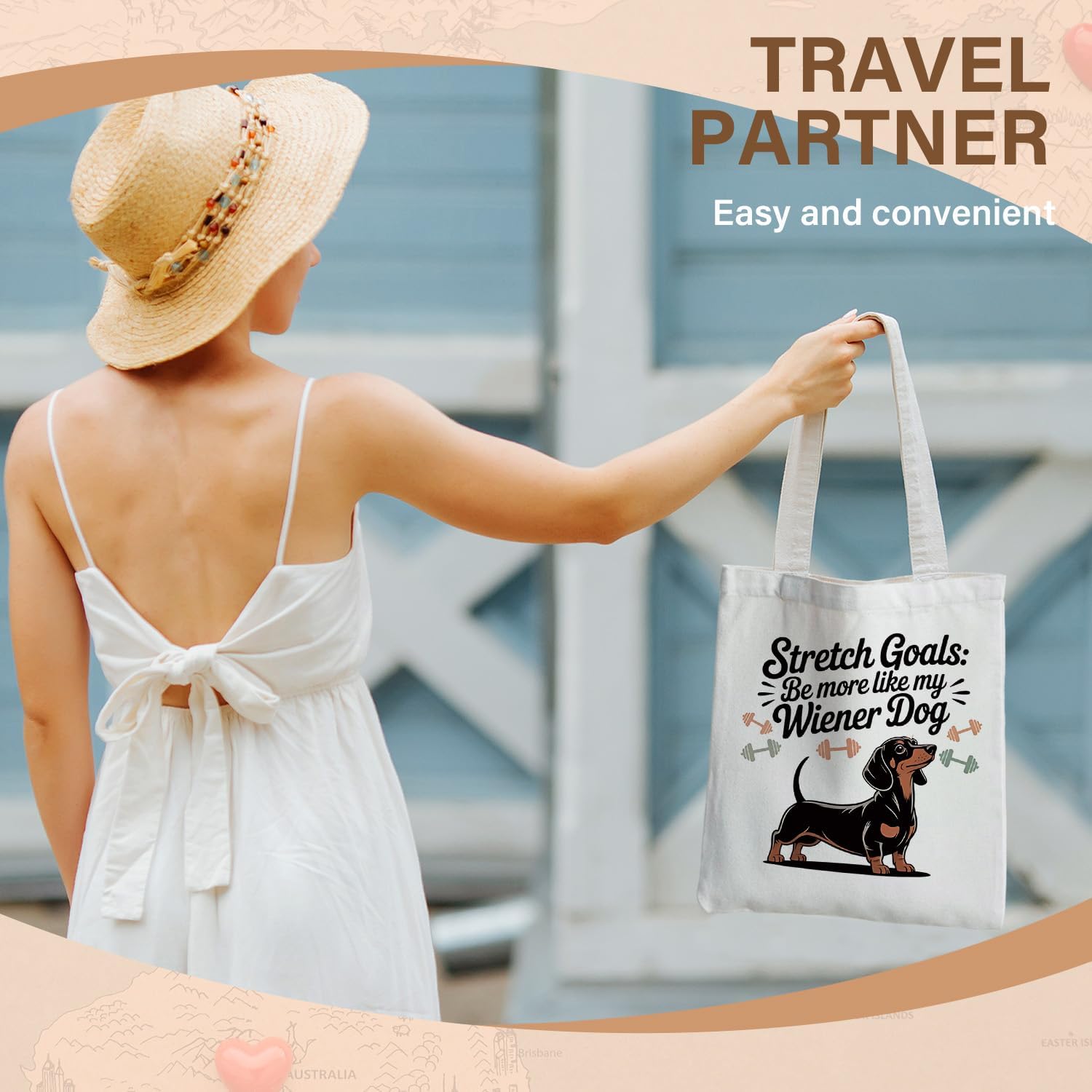 SNNDER Dog Tote Bag, Animal Shoulder Bags, Dog Canvas Bag for Shopping Work Travel Vacation - Image 2