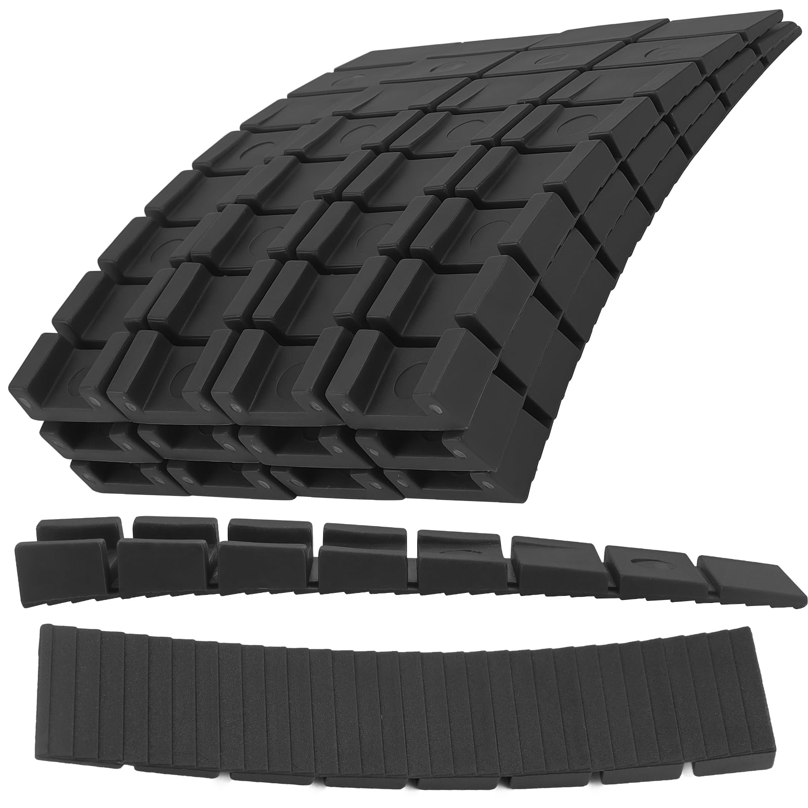 Qerutk 24 PCS Plastic Shims, Heavy Duty Plastic Wedges, Furniture Shims Leveling Wedges, for Leveling Table, Furniture, Doors, Windows, Sheds, Toilet (Black)