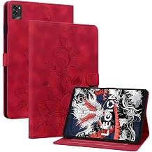 Case for Lenovo Legion Y700 2025/Legion Tab Gen 3 8.8 inch, Lily Flower PU Leather Slim Folio Tablet Cover Red