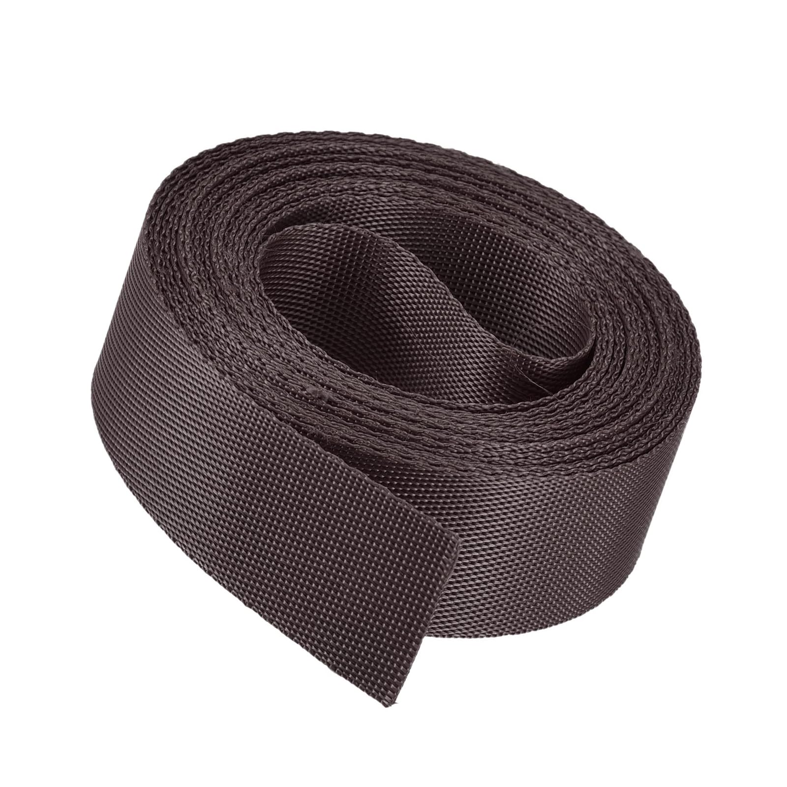 Unifizz Flat Nylon Webbing Strap – 1 Inch x 20 Yards Coffee, Abrasion-Resistant for Pet Leashes, Bag Handles, Furniture Repair & Garden Ties