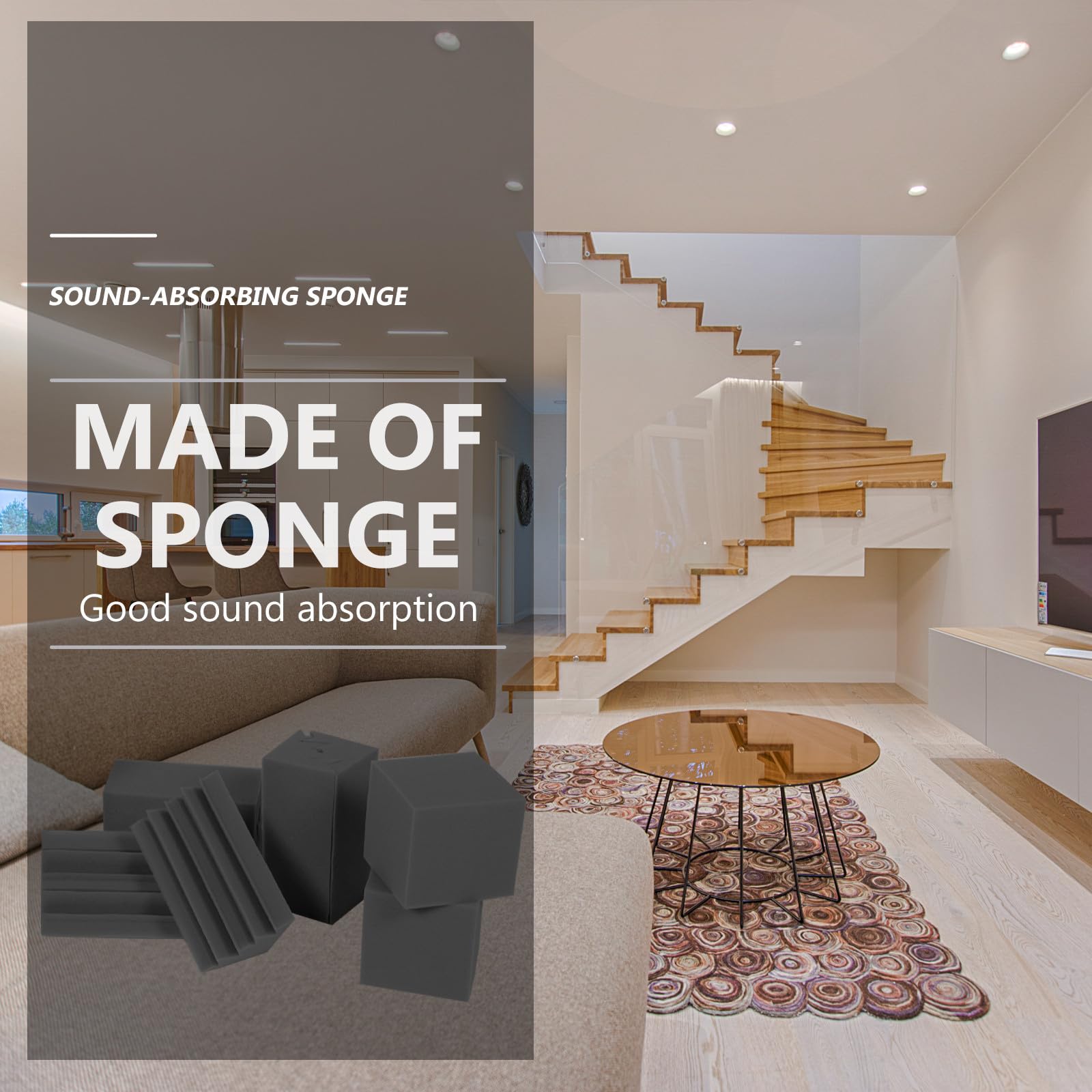 BESTonZON 16 Pezzi Trappole Ignifuga per Fonoassorbente Bassi in Spugna Nera e a Angolari Design Piramide e Cubo per Cinema Professionali e Sale Concerti