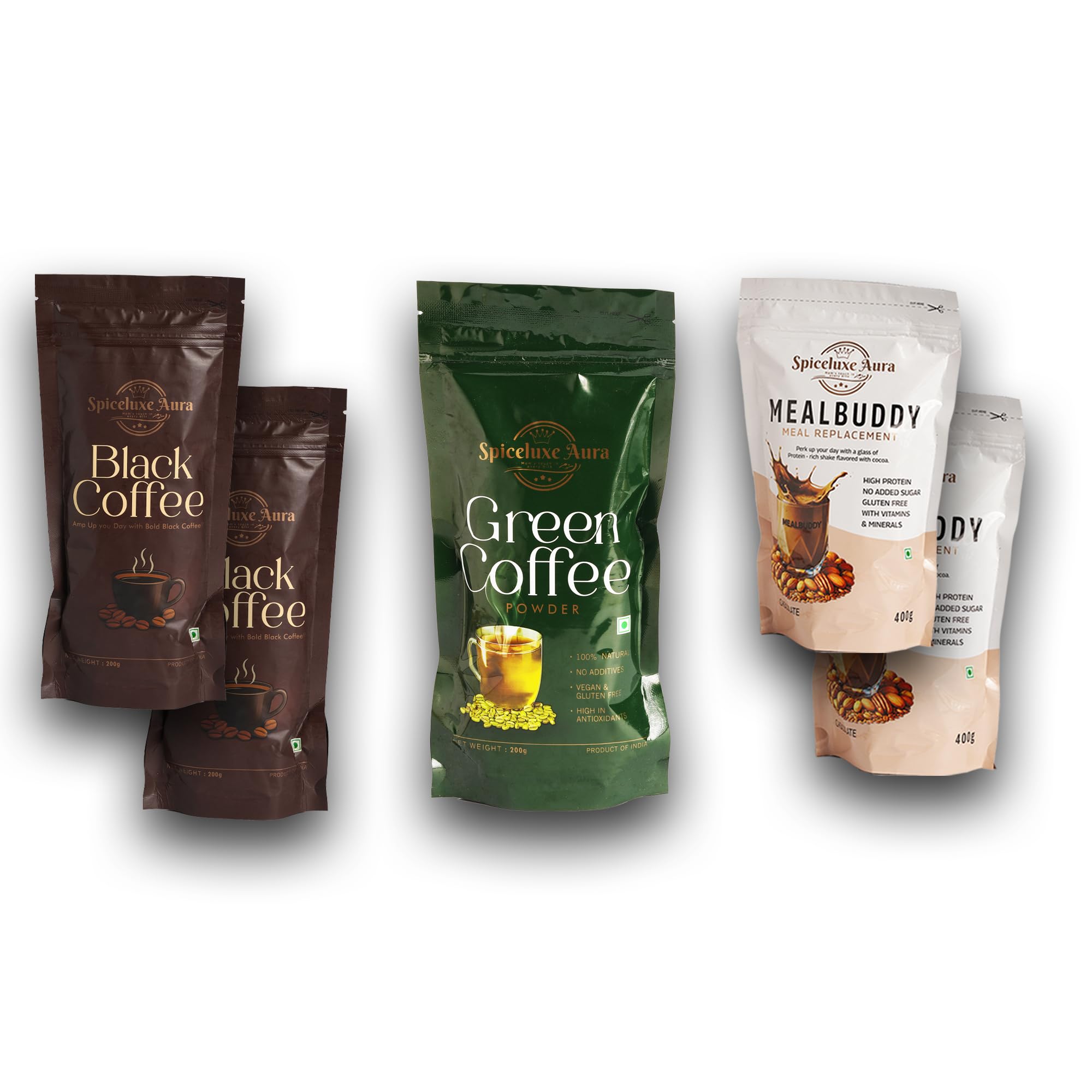 MealBuddy Meal Replacement Combo with Black Coffee and Green Coffee Powder, High Protein, Gluten Free, No Added Sugar-image-33
