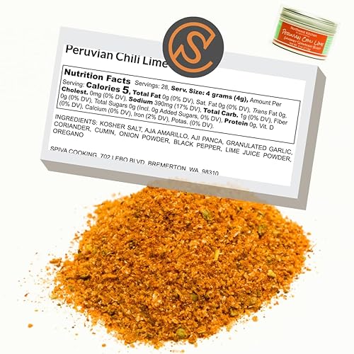 Miniatura 4 de Spiva Cooking - Chili Lima Peruana - Condimento Peruano - Cómo utilizar: Pollo, Cerdo, Carne Molida, Mariscos, Bocadillos, Tacos, Carne Asada y más.