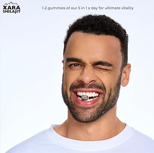 Miniatura 2 de Gomitas Alpha Wellness 5 en 1 para hombres puro shilajit del Himalaya, musgo marino, ashwagandha, melena de león y aceite de semilla Blask, más de