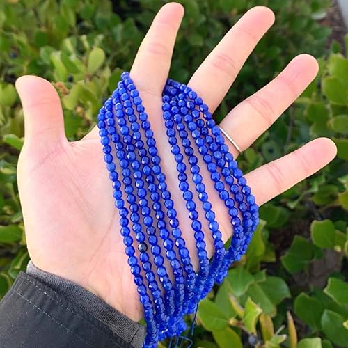 Miniatura 10 de Adabele GH-B9 - 5 hebras de piedras preciosas curativas naturales de jade azul zafiro oscuro de 0.157 in (0.16 pulgadas), cuentas de piedra