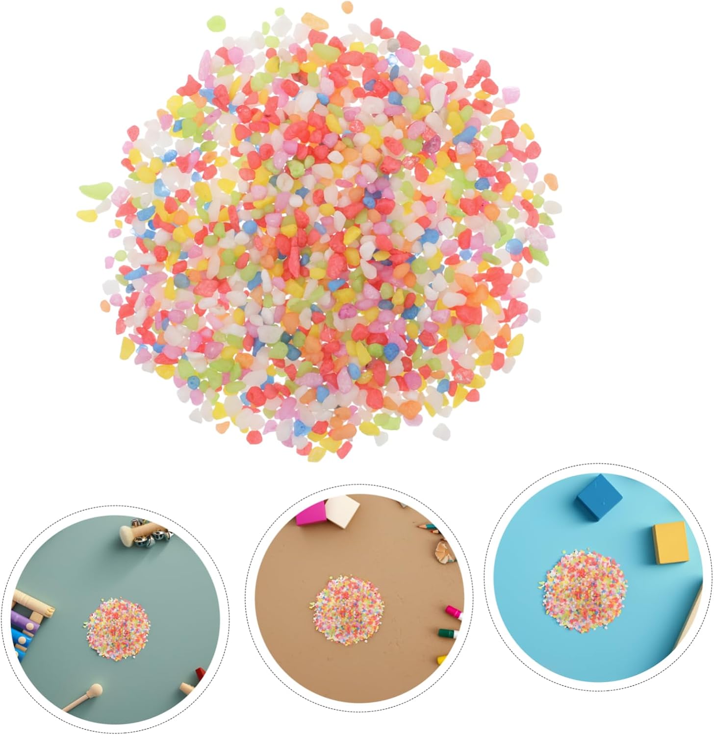 HANABASS Sand Pebbles for Sandbox Decorative Rocks for Planters Bonsai Fish Tanks Indoor Versatile Stones Bright Colors