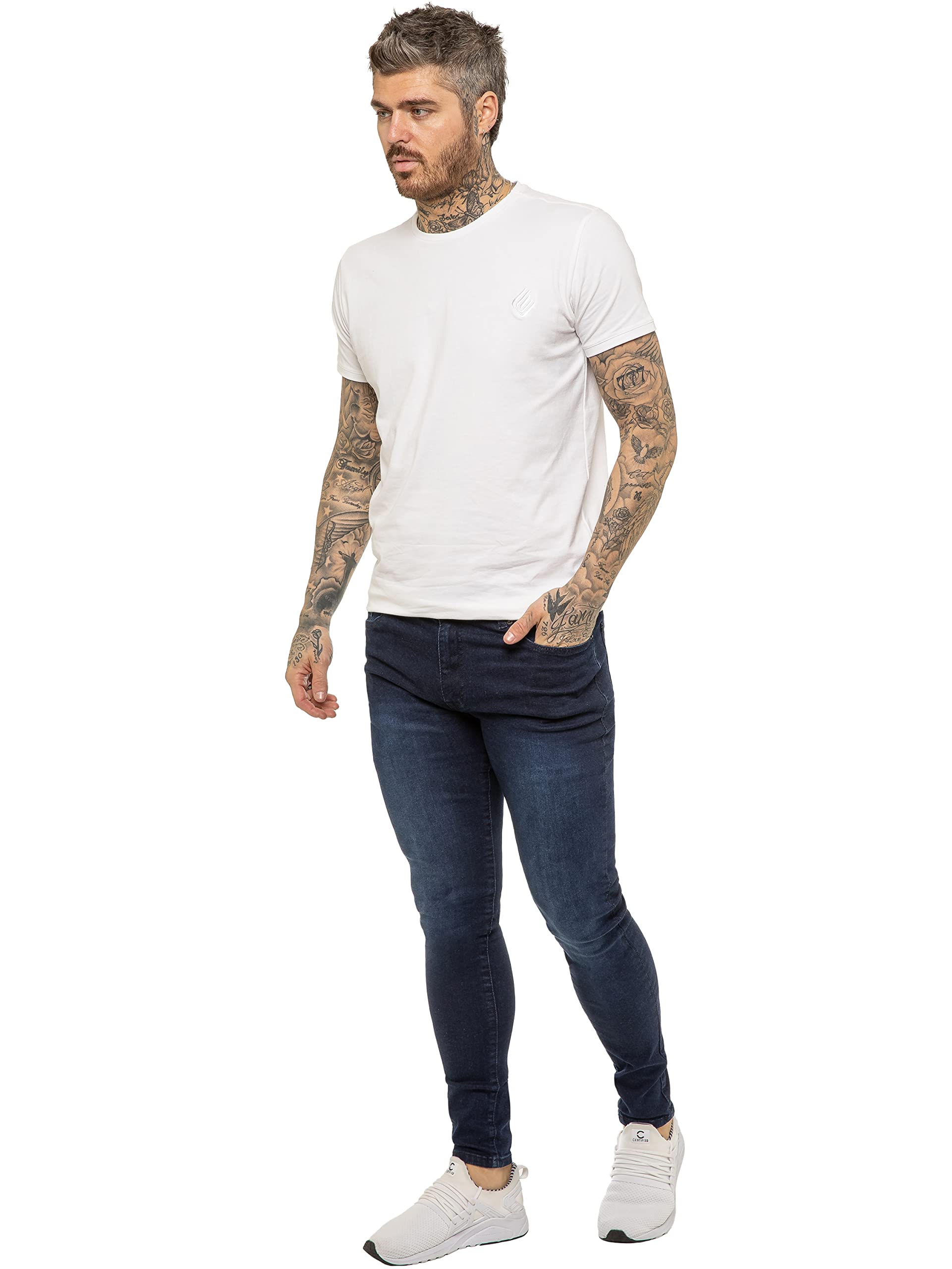 BRAND KRUZE KZ106 - Pantalones vaqueros para hombre, ajustados, ajustados, informales, súper elásticos, pantalones de mezclilla