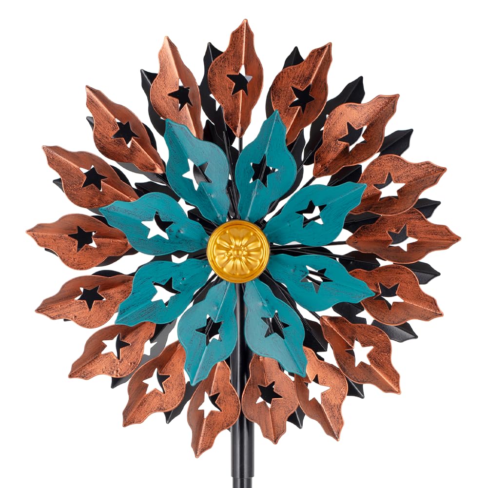 Viveta Kinetic Wind Spinner, 13" Dia Metal Wind Sculptures