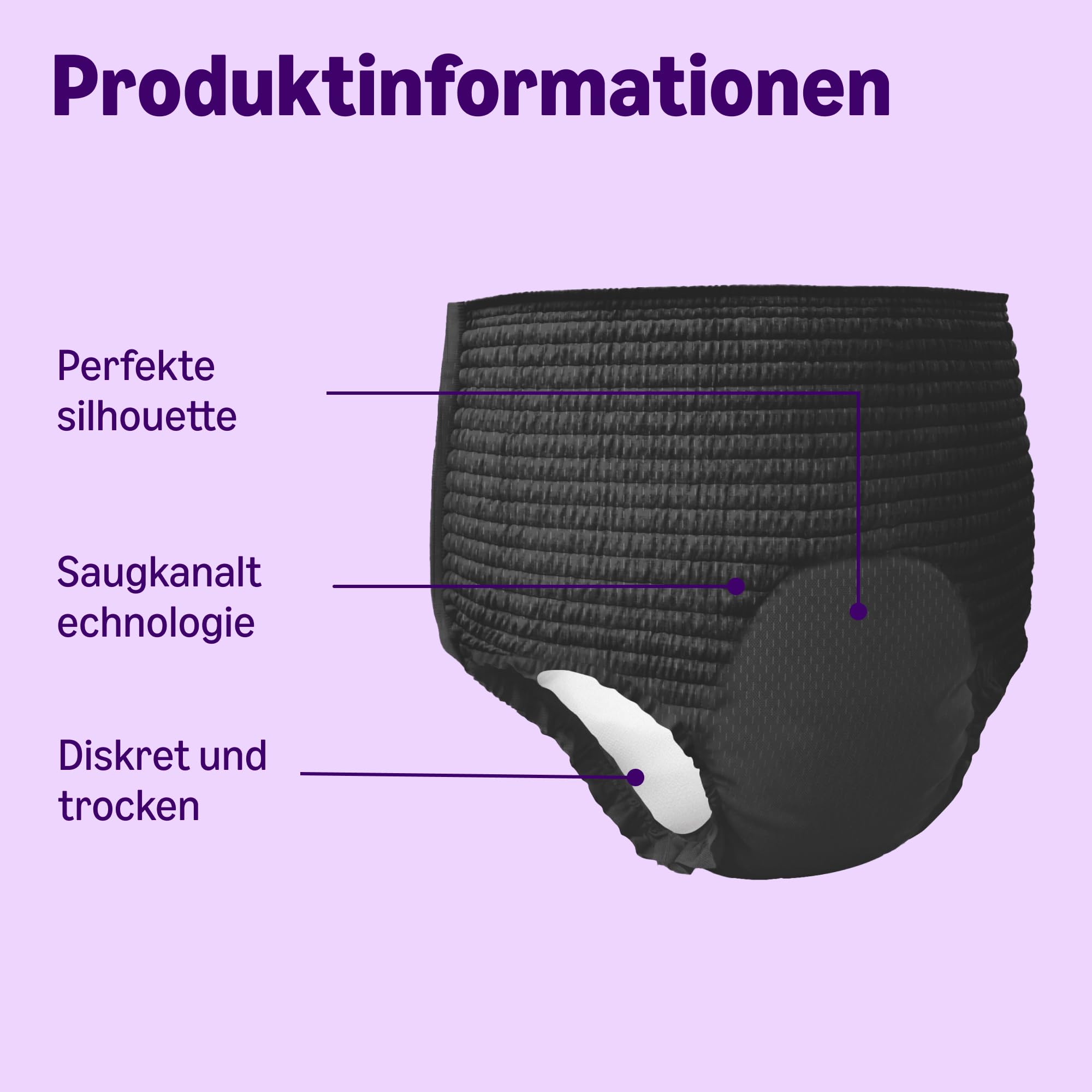 by Amazon Lady Pants Plus Large – 40 Pants (4 Packungen à 10 Stück), Schwarz