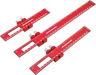 2023 Upgraded Woodworking Ruler, 12, 8, 6 Inch Woodworking Ruler with Slide Rule, Precision Woodworking Ruler, Metal Pocket Ruler for Accurate Marking and Measuring in Woodworking Projects