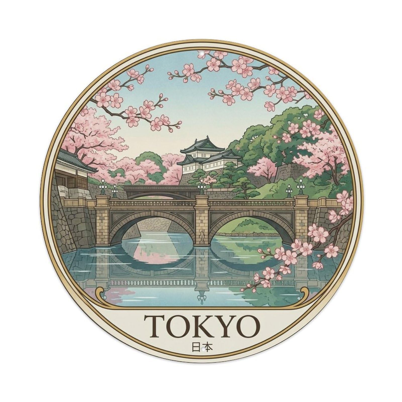 Tokyo Japan Urban Travel Cultural Heritage Route Metal Tin Sign