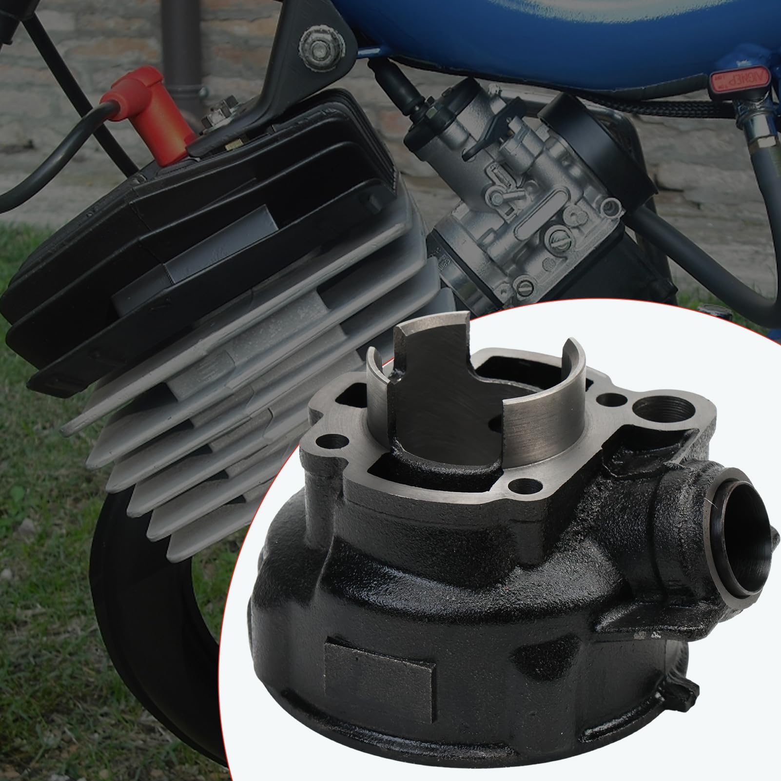 Grupo de cilindros am 6 75cc Minarelli horizontal para LC de hierro fundido Cilindro de modificación del motor 75 Minarelli am 6