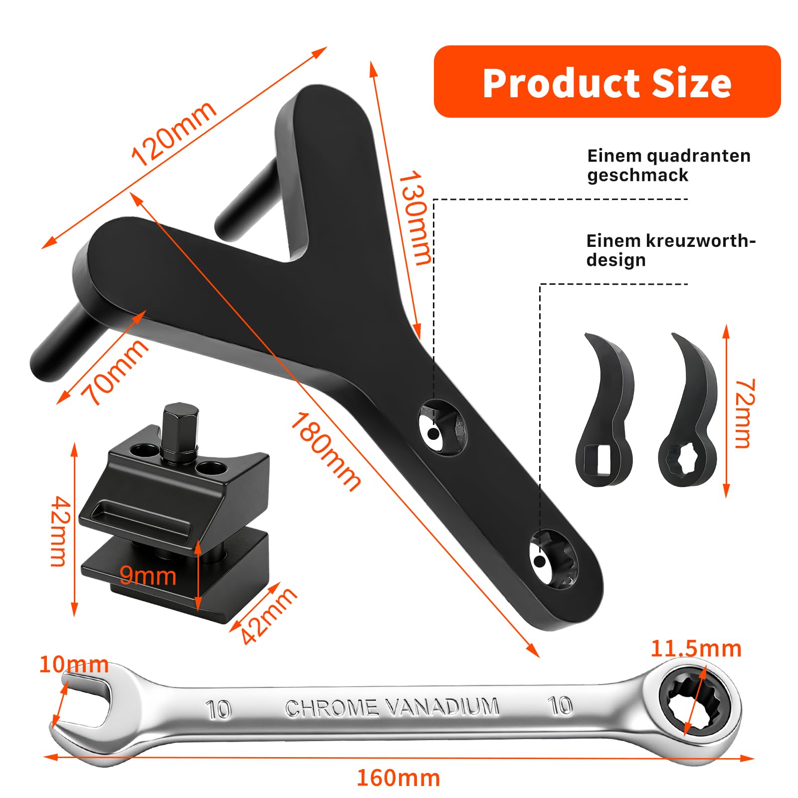 Kit Outillage Mecanique Auto 6 Pièces, Separateur de Piece pour Arrache Rotule de Suspension, Arrache Roulement, Biellette Direction, Rotule Axiale pour Réparation de Voiture et Camion