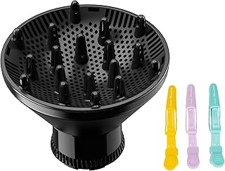 Sponsored Ad - Universal Hair Diffuser, Hair Dryer Attachment to Fit Nozzles from 1¾ to 2¼ inches for Curly and Natural Wa...