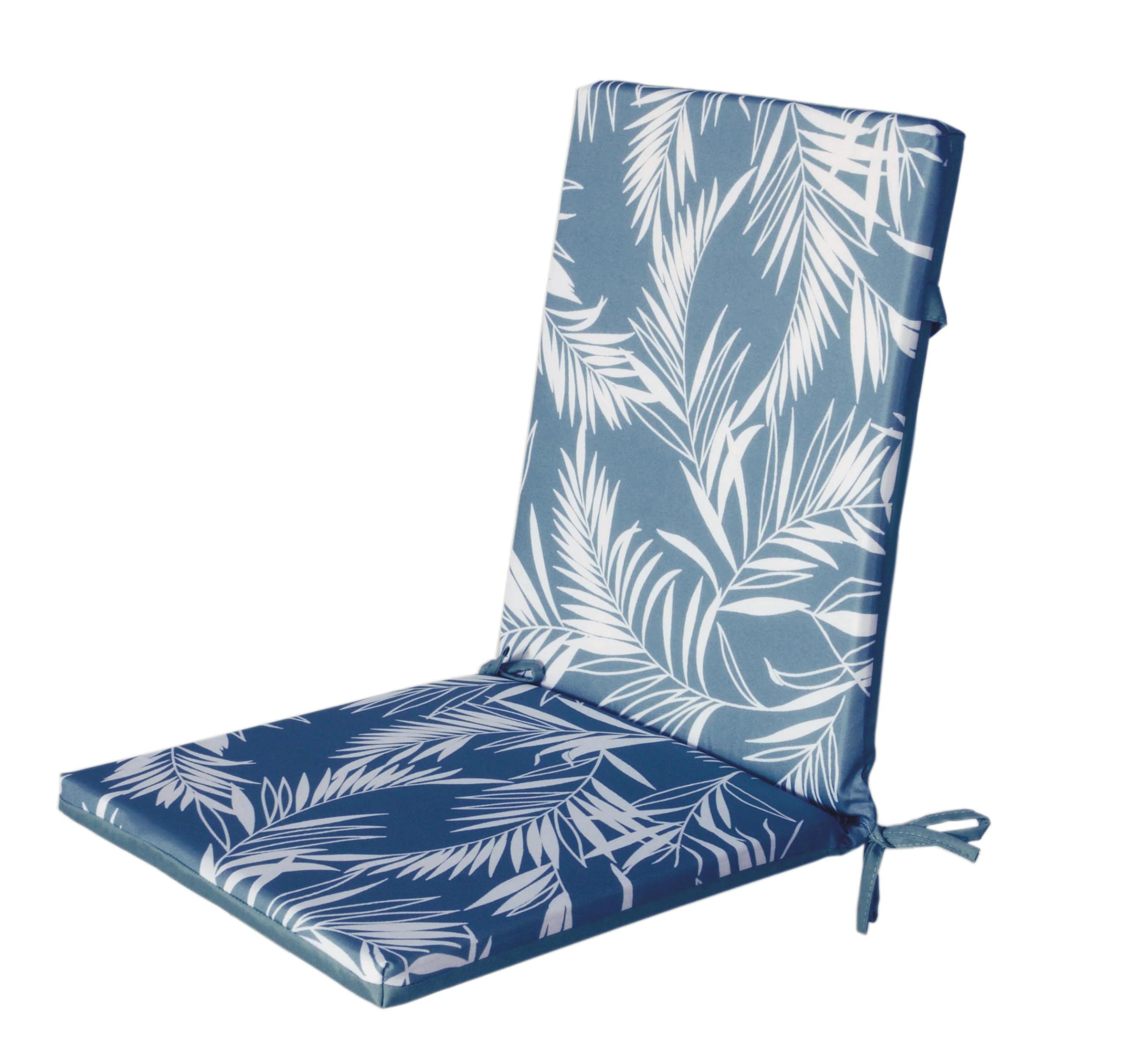 Atout Ciel - Cojín para Silla de Exterior (90 x 40 cm, 6 Variantes), Color Azul