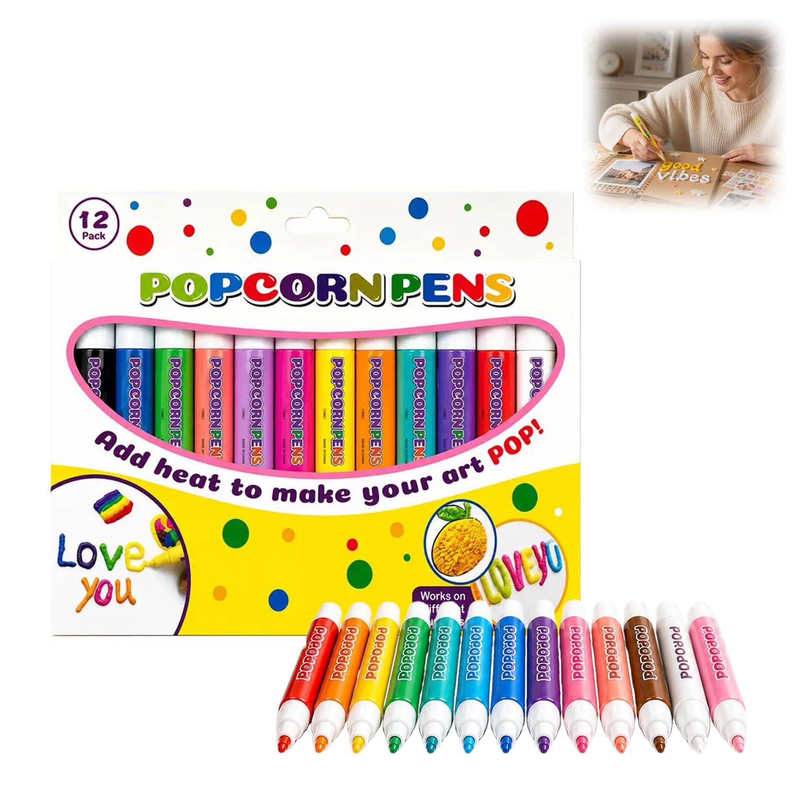 VIMAZ Topacme 3D Relief Art Pen, Bubble Popcorn Drawing Pens