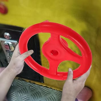 Kids Steering Wheel Replacement for Toy Cars 6.48in Red Plastic Steering Wheel Accessory Round Design S Bumper Car Accessories for Playground Equipment and Swing Sets Lightweight for Decoration